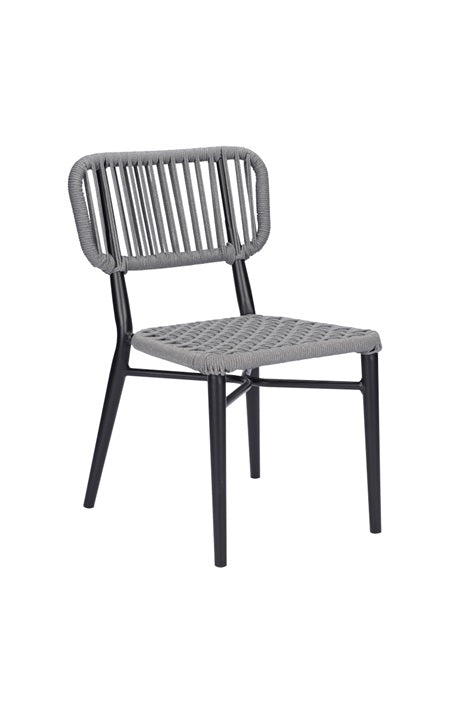 Outdoor Aluminum Chair with Grey Terylene Fabric Seat & Back