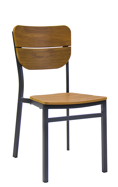 Aluminum Chair & Imitation Teak Seat and Back