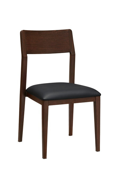 Indoor Use Only Aluminum Chair with Black Vinyl Seat In Imitation Wood Finish