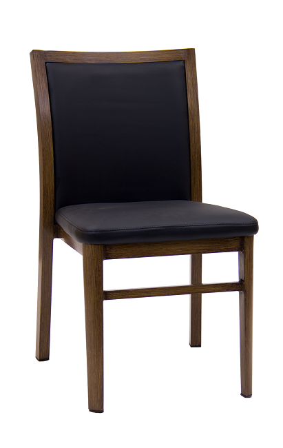 Aluminum Chair & Black Vinyl Seat and Back