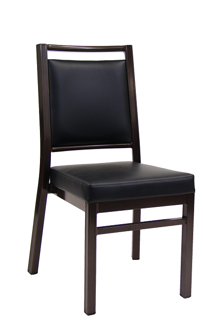 Aluminum Chair & thick black vinyl seat and back