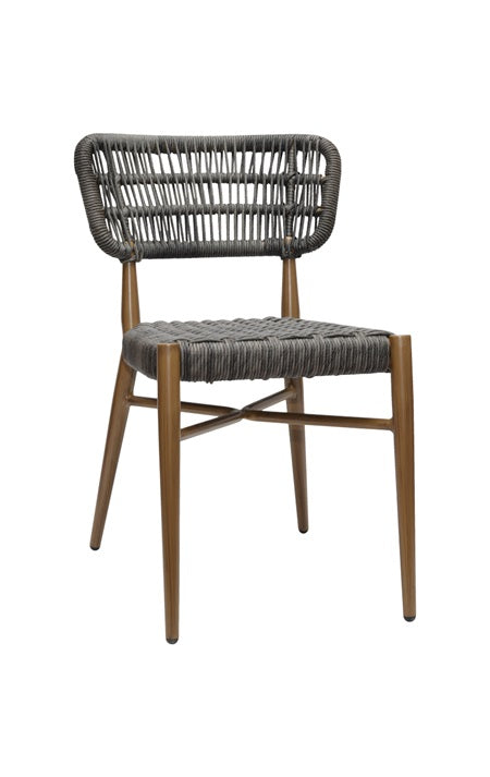 Outdoor Aluminum Chair with Grey Terylene Fabric Seat and Back