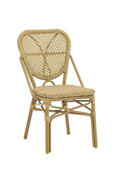 Outdoor Aluminum Armless Chair with Poly Woven Seat & Back