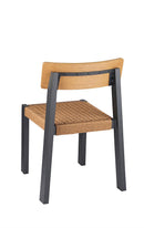 Indoor/Outdoor Natural Aluminum Chair with Terylene Fabric Seat and Plastic Wood Back