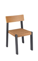 Indoor/Outdoor Natural Aluminum Chair with Terylene Fabric Seat and Plastic Wood Back