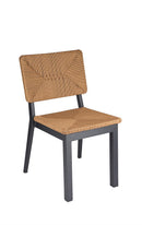 Black Aluminum Chair with Natural Tan Terylene Fabric Seat & Back