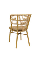 Indoor/Outdoor Natural Rattan-Style Aluminum Chair with Poly Woven Seat