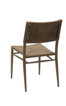 Outdoor Aluminum Chair with Brown Woven Rope Seat and Back