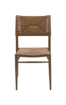 Outdoor Aluminum Chair with Brown Woven Rope Seat and Back