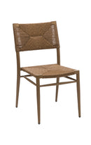 Outdoor Aluminum Chair with Brown Woven Rope Seat and Back