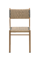 Outdoor Aluminum Chair with Beige and Gray Terylene Woven Seat and Back