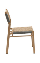 Outdoor Aluminum Chair with Beige and Gray Terylene Woven Seat and Back