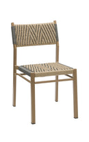 Outdoor Aluminum Chair with Beige and Gray Terylene Woven Seat and Back