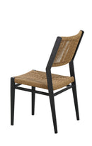 Black Aluminum Patio Chair with Natural Tan Terylene Rope Seat and Open Back