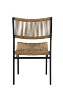 Black Aluminum Patio Chair with Natural Tan Terylene Rope Seat and Open Back