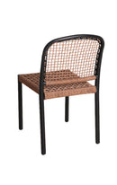 Indoor/Outdoor Black Aluminum Chair with Brown Terylene Weave Seat and Back