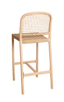 Indoor/Outdoor Natural Aluminum Barstool with Terylene Weave Seat and Back