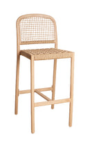 Indoor/Outdoor Natural Aluminum Barstool with Terylene Weave Seat and Back