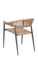Indoor/Outdoor Aluminum Armchair with Natural Terylene Fabric Seat and Back