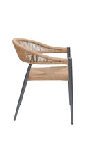 Indoor/Outdoor Aluminum Armchair with Natural Terylene Fabric Seat and Back