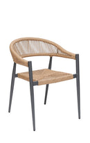 Indoor/Outdoor Aluminum Armchair with Natural Terylene Fabric Seat and Back