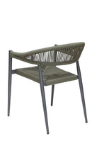 Indoor/Outdoor Aluminum Armchair with Olive GreenTerylene Fabric Seat and Back