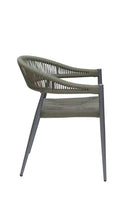 Indoor/Outdoor Aluminum Armchair with Olive GreenTerylene Fabric Seat and Back