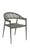 Indoor/Outdoor Aluminum Armchair with Olive GreenTerylene Fabric Seat and Back