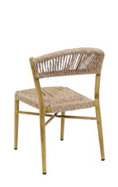 Indoor/Outdoor Aluminum Chair with Natural Tan Terylene Fabric Seat and Back