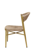 Indoor/Outdoor Aluminum Chair with Natural Tan Terylene Fabric Seat and Back