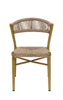 Indoor/Outdoor Aluminum Chair with Natural Tan Terylene Fabric Seat and Back