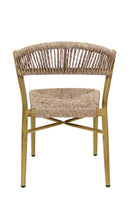 Indoor/Outdoor Aluminum Chair with Natural Tan Terylene Fabric Seat and Back