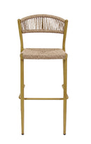 Indoor/Outdoor Aluminum Sidechair with Natural TanTerylene Fabric Seat and Back