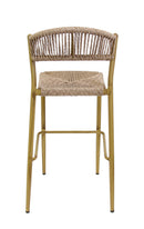 Indoor/Outdoor Aluminum Sidechair with Natural TanTerylene Fabric Seat and Back