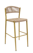 Indoor/Outdoor Aluminum Sidechair with Natural TanTerylene Fabric Seat and Back