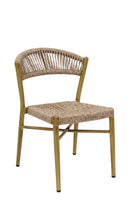 Indoor/Outdoor Aluminum Chair with Natural Tan Terylene Fabric Seat and Back