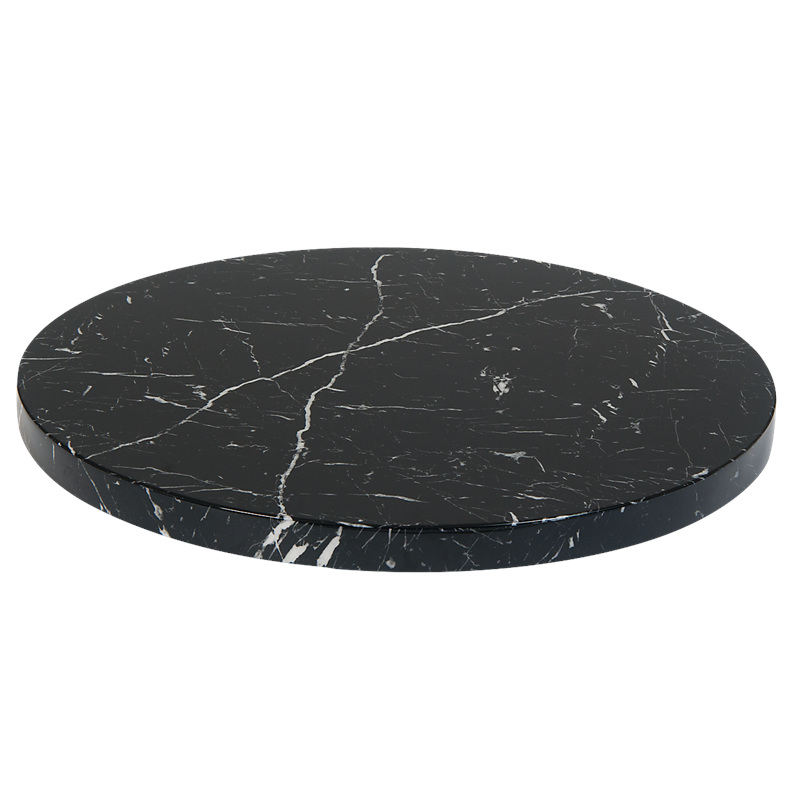 30" Round Black Indoor Artificial Granite Table Top