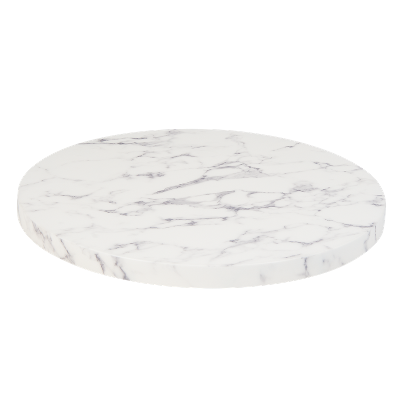 30" Round White Indoor Artificial Granite Table Top