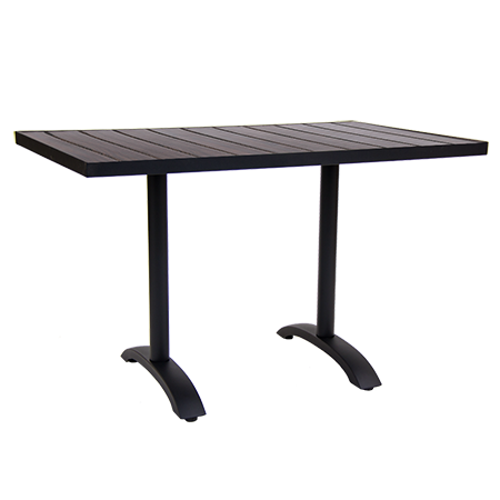 30"x48" Indoor/ Outdoor Aluminum Table Set in Black