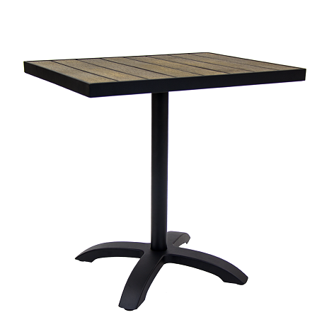 24"x24" Aluminum Patio Table with Base in Black Finish