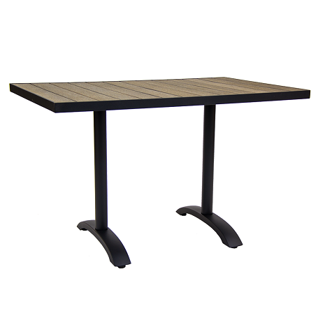 30"x48" Indoor/ Outdoor Aluminum Patio Table with Base in Black Finish
