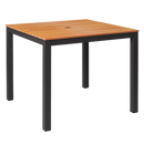 36"x36" Indoor/ Outdoor Aluminum Patio Table with Imitation Teak Slats Top