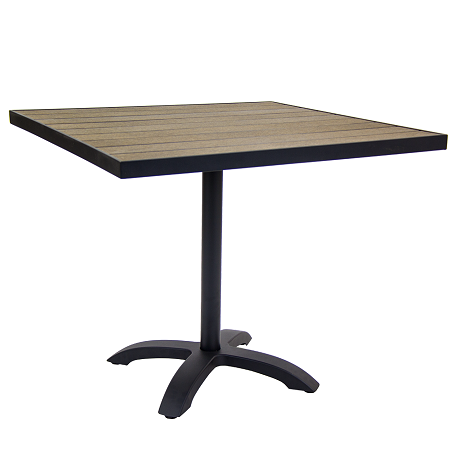 36"x36" Indoor/ Outdoor Aluminum Patio Table & Base in Black Finish