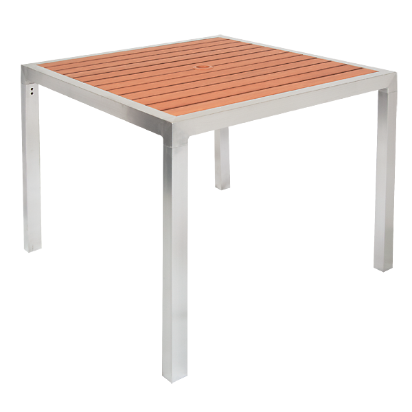 36 x 36 Indoor/ Outdoor Aluminum Patio Table, with Umbrella Hole, Imit