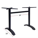 Outdoor Double Column Aluminum Table Base in Black Finish