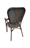 Aluminum Arm Chair with Black Poly Woven Seat&Back,Outdoor use