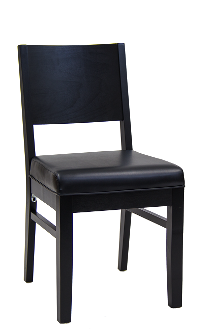 Black BeechWood Chair with Black Vinyl Seat