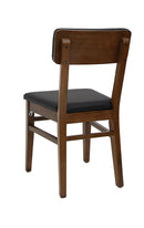 Indoor Beech Wood Restaurant Chair with Black Vinyl Upholstery