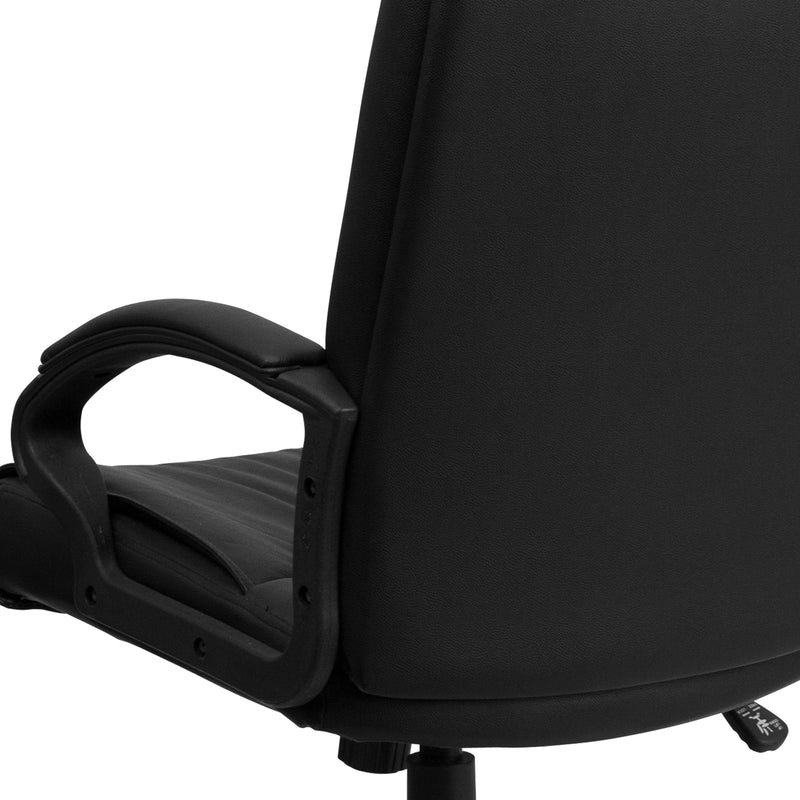 Hansel High Back Black Leather Executive Swivel Office Chair with Arms