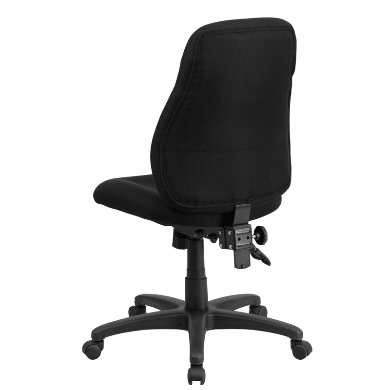 Brandy Mid-Back Black Fabric Multifunction Swivel Ergonomic Task Office Chair
